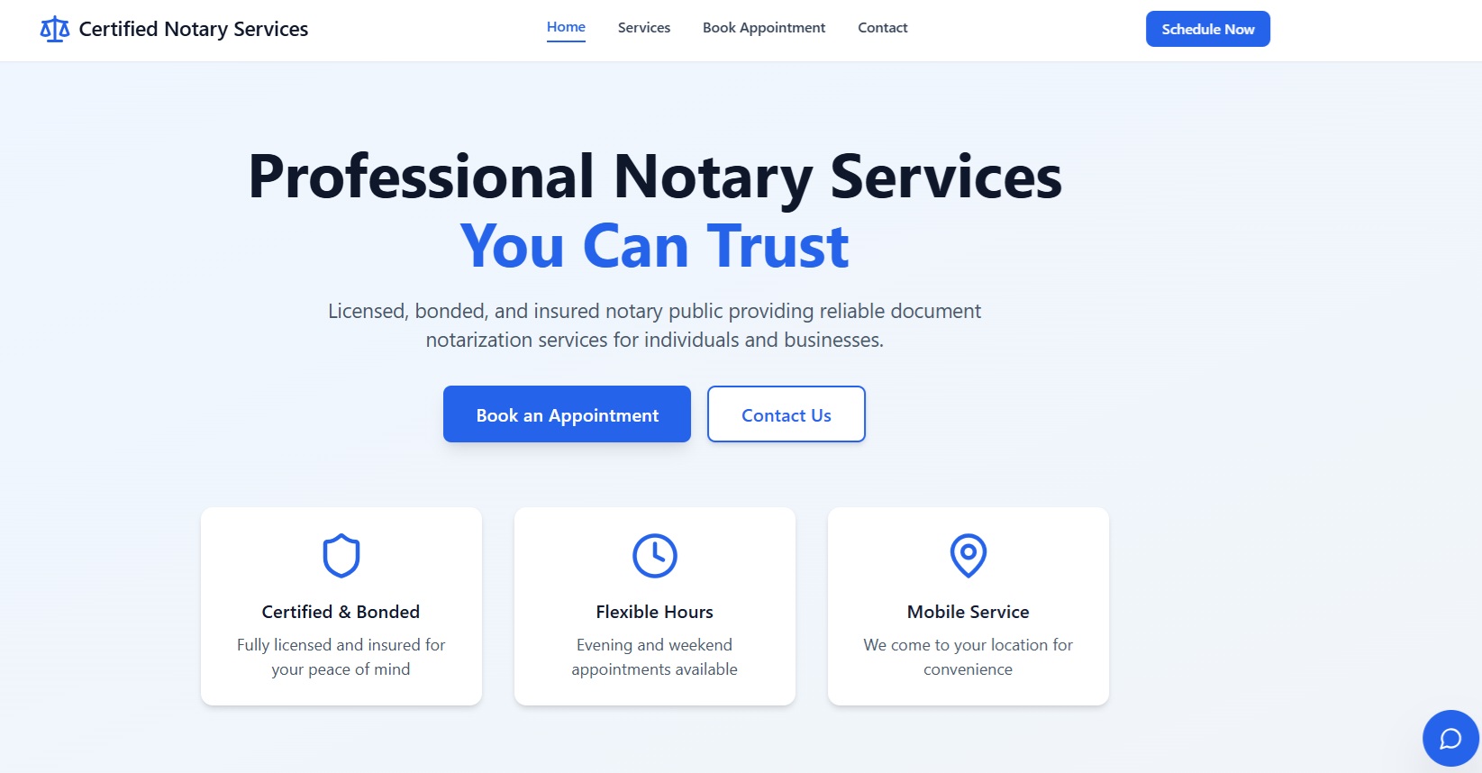 Certified Notary Services Application
